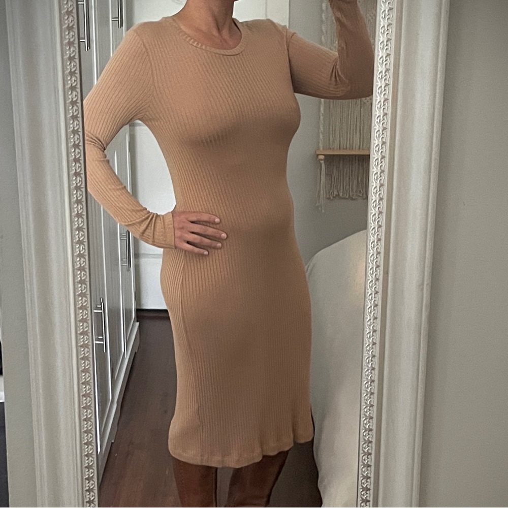 New Reformation Tencel Dress in Brown/Caramel